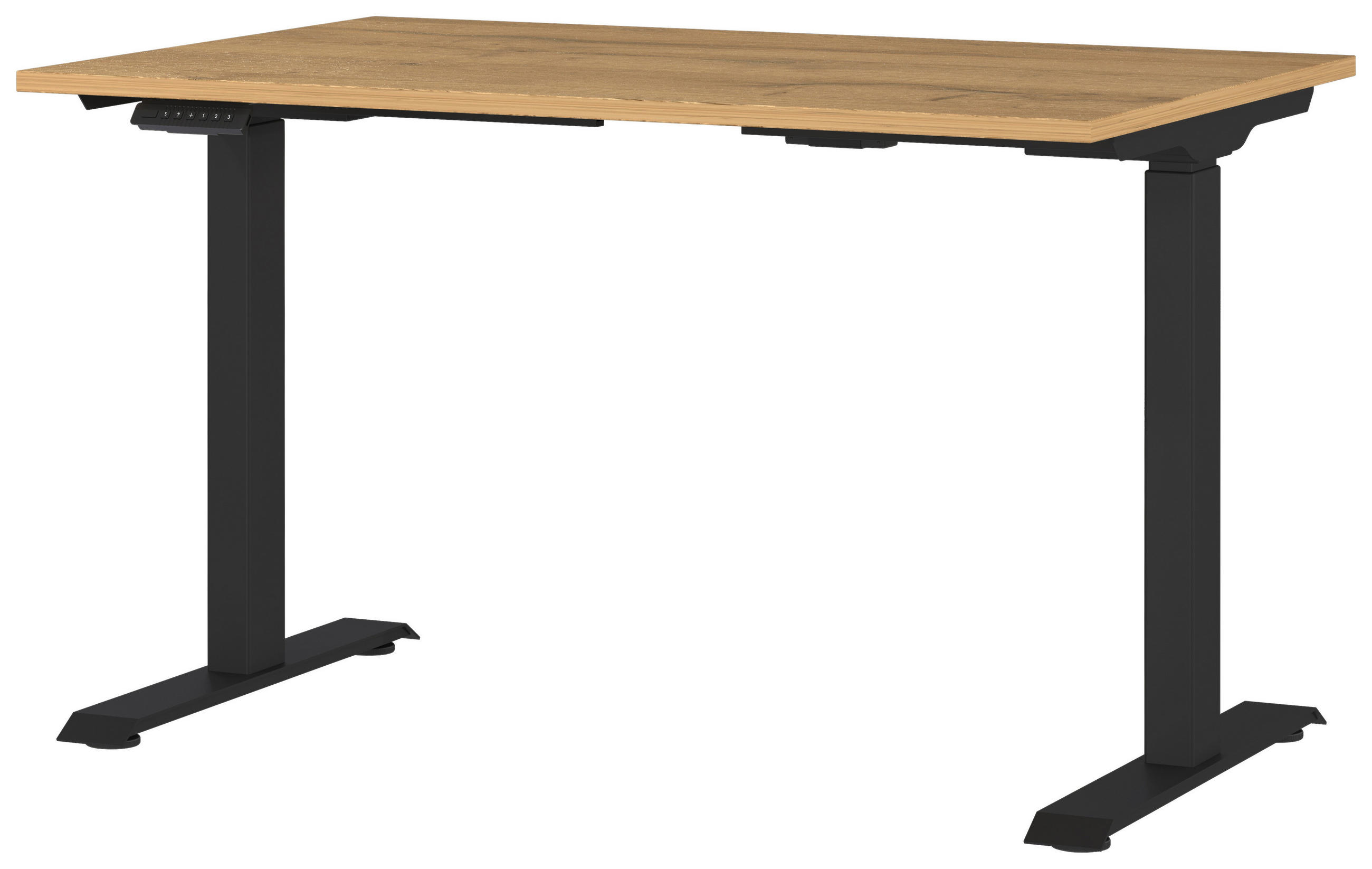 SCHREIBTISCH 120/80/72-118 cm  in Braun, Schwarz, Eichefarben  - Eichefarben/Schwarz, MODERN, Holzwerkstoff/Metall (120/80/72-118cm) - Novel
