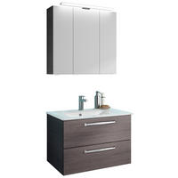 BADEZIMMER  in 77 cm  - Graphitfarben/Weiß, KONVENTIONELL, Glas/Holzwerkstoff (77cm) - Sadena