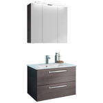 BADEZIMMER  in 77 cm  - Graphitfarben/Weiß, KONVENTIONELL, Glas/Holzwerkstoff (77cm) - Xora