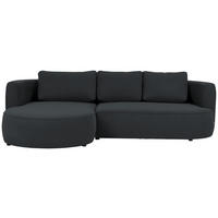 ECKSOFA in Webstoff Anthrazit  - Anthrazit/Schwarz, Design, Kunststoff/Textil (183/284cm) - Welnova