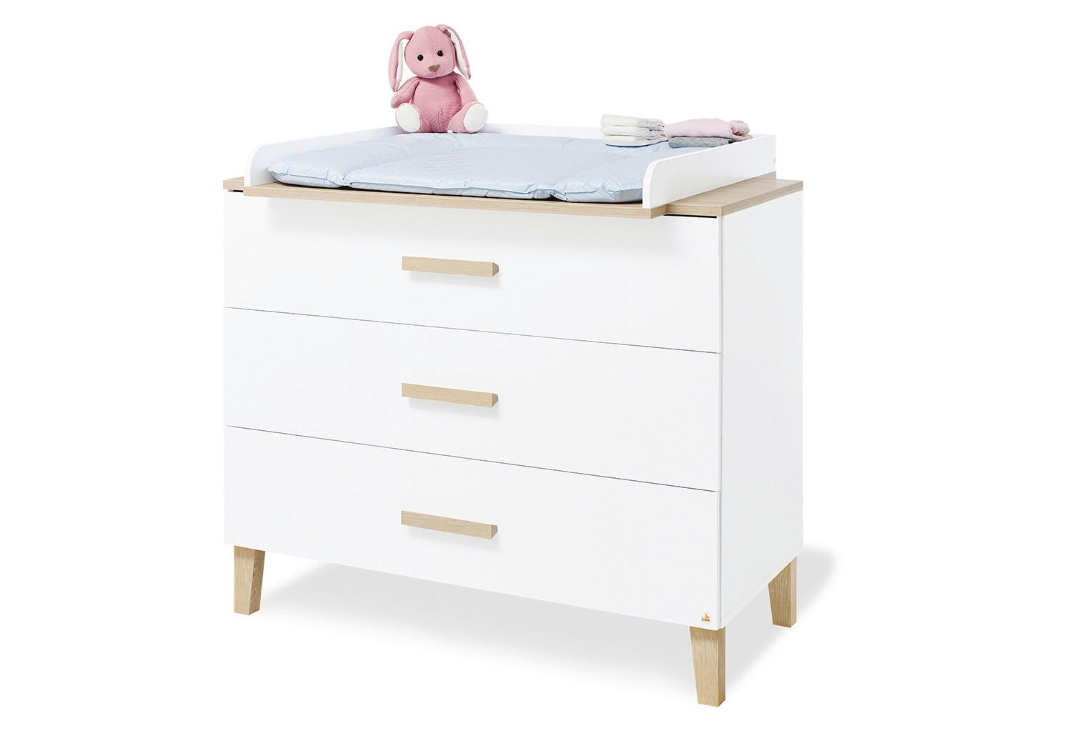 WICKELKOMMODE LUMI 110/101/56-77 cm  - Eichefarben/Weiß, Design, Holz/Holzwerkstoff (110/101/56-77cm) - Pinolino