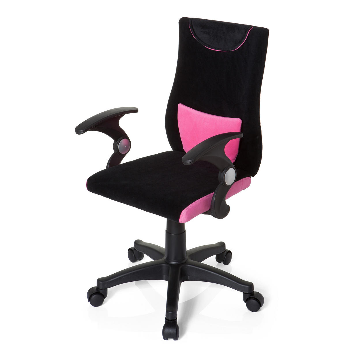 MLADINSKI VRTLJIVI STOL umetna masa črna, pink  - roza/pink, Basics, umetna masa (50/87-97/40cm) - MID.YOU