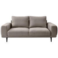 2-SITZER-SOFA in Webstoff Hellbraun  - Hellbraun/Schwarz, Modern, Textil/Metall (202/89/115cm) - MID.YOU