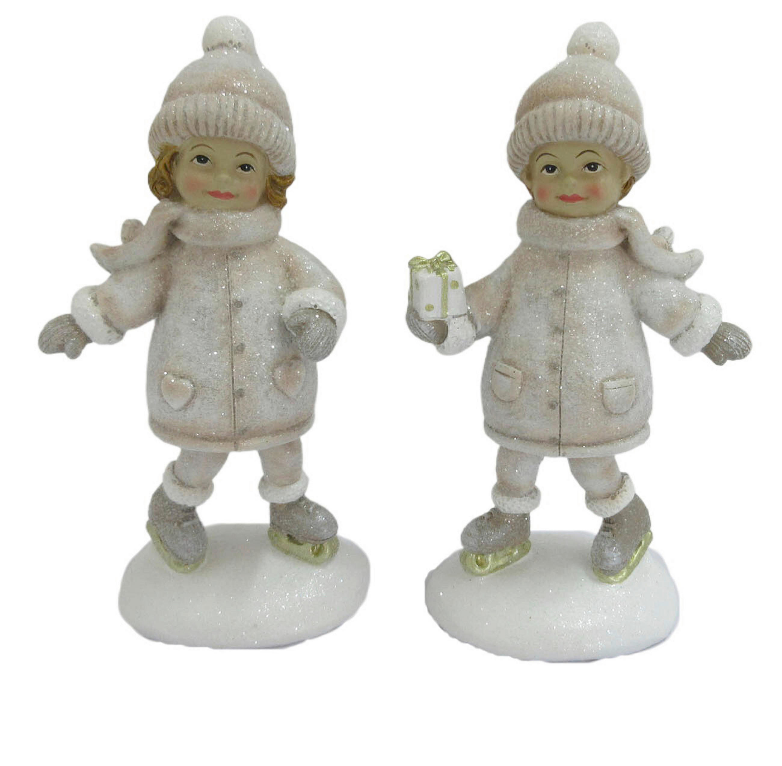 GYEREK DÍSZFIGURA - fehér/világosbarna, Lifestyle, műanyag (9/18/6cm) - X-Mas