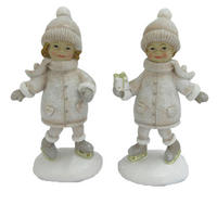 GYEREK DÍSZFIGURA - fehér/világosbarna, Lifestyle, műanyag (9/18/6cm) - X-Mas