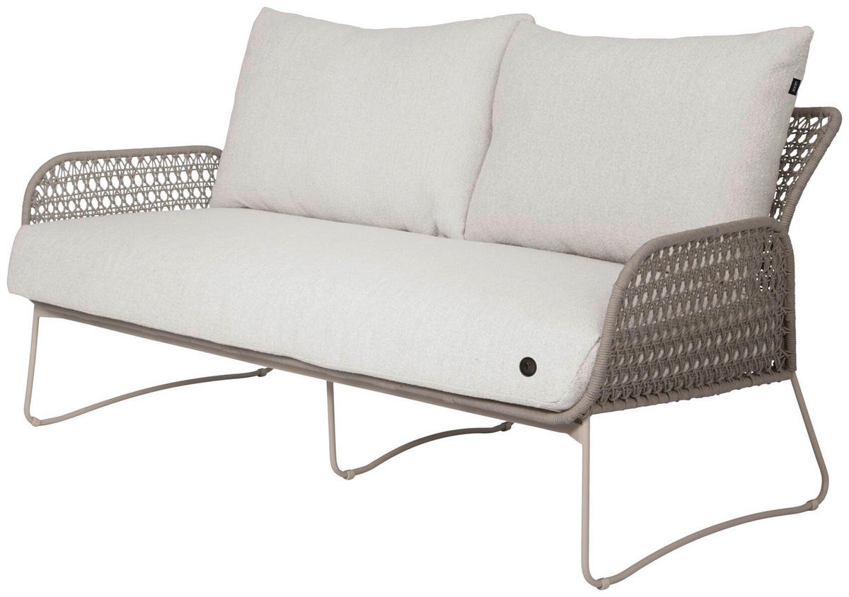LOUNGESOFA 163/80/81,5 cm Edelstahl  - Creme/Naturfarben, Basics, Textil/Metall (163/80/81,5cm) - Joop!