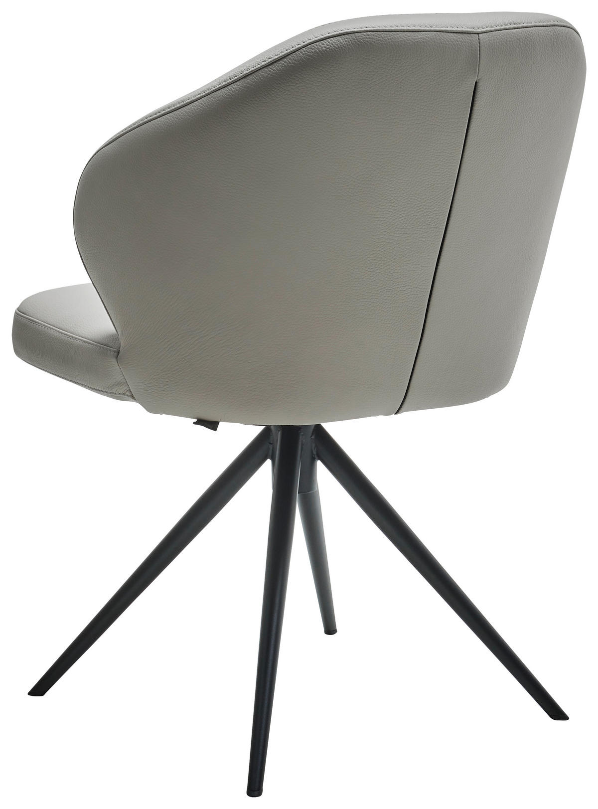 STUHL  in Echtleder pigmentiert  - Schwarz/Cappuccino, Design, Leder/Metall (61/84/61cm) - Dieter Knoll