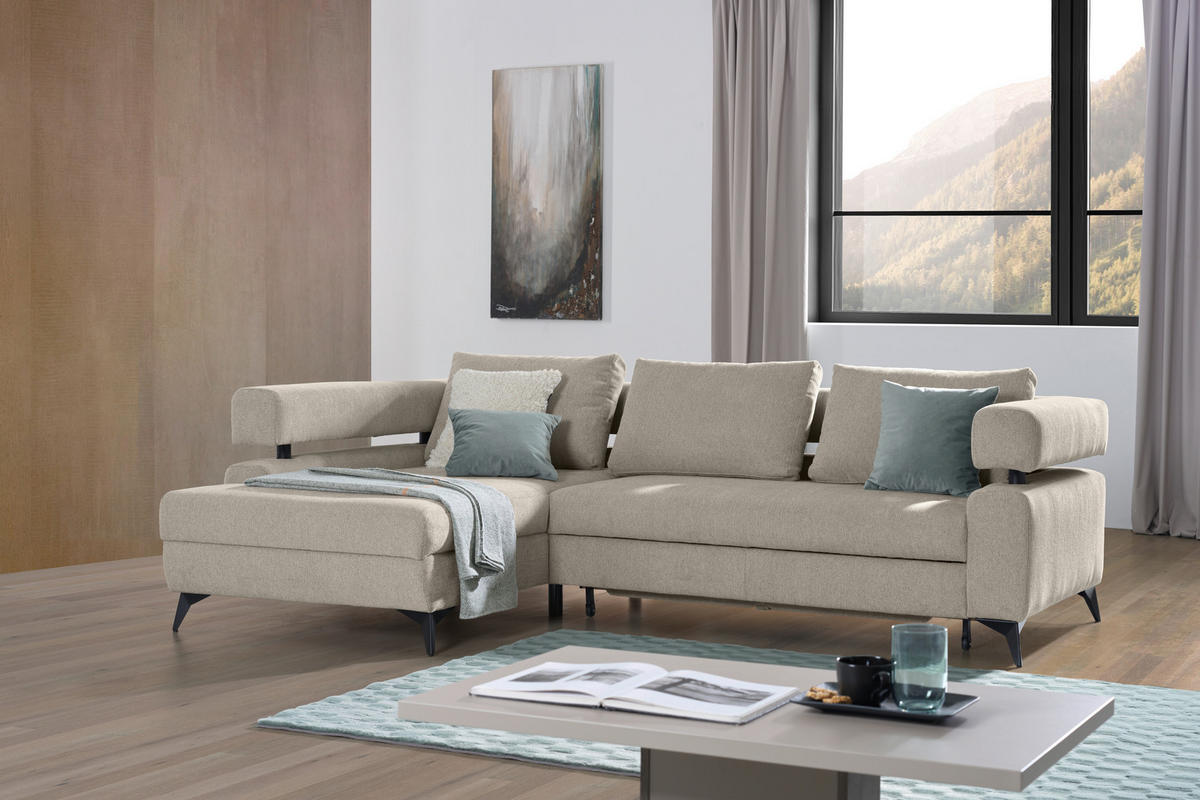 ROHOVÁ SEDAČKA, textil,  - černá, Konvenční, kov/textil (184/265cm) - Hom`in