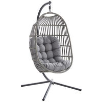 FOTELJA VISEĆA  metal   - siva/crna, Moderno, metal/tekstil (97/187/100cm) - Ambia Garden