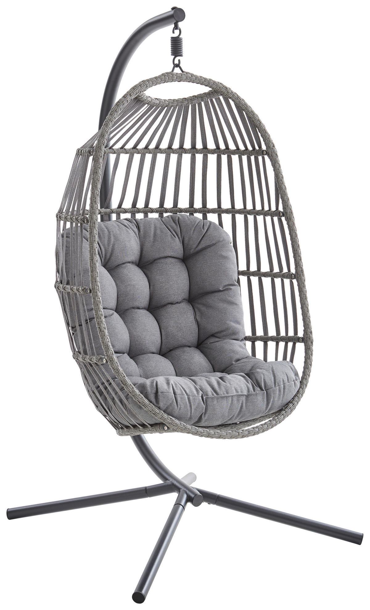 FOTELJA VISEĆA  metal   - siva/crna, Moderno, metal/tekstil (97/187/100cm) - Ambia Garden