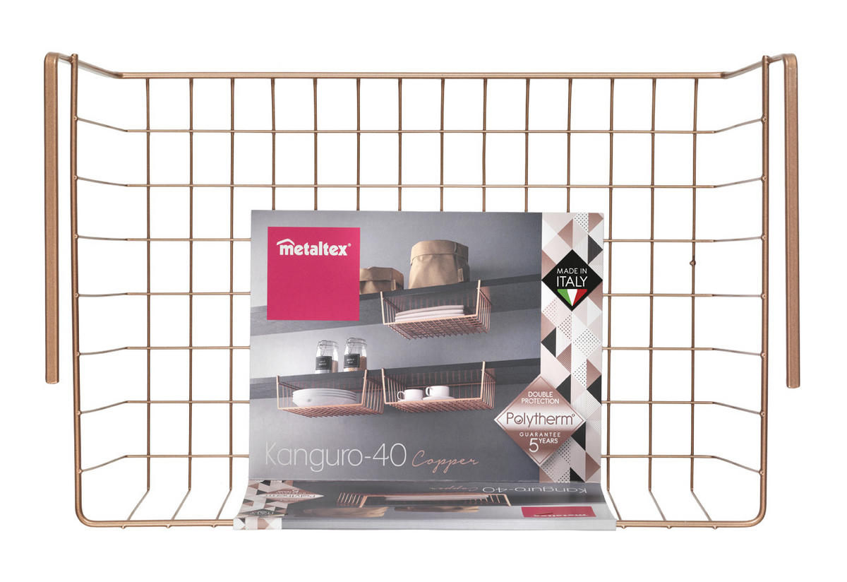 FIÓKOS TÁROLÓ  - bronz, Basics, fém (43/23,5/34,5cm) - Metaltex