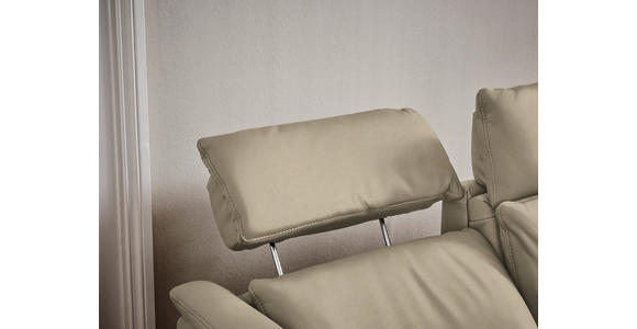 TRAPEZSOFA in Echtleder Ecru  - Ecru/Schwarz, KONVENTIONELL, Leder/Metall (221/103/95cm) - Dieter Knoll