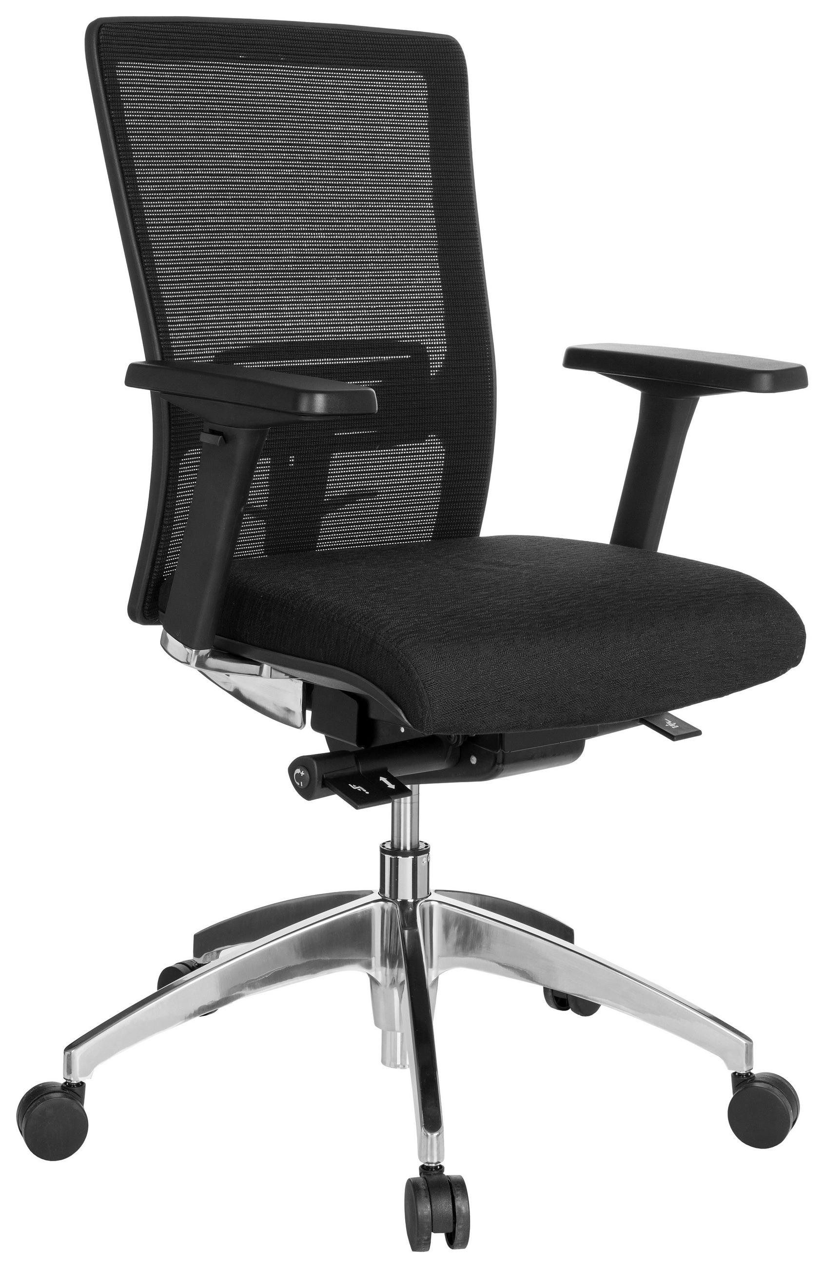 SNURRSTOL  i nätklädsel, flatväv svart  - aluminiumfärg/svart, Modern, metall/textil (57/113/52cm) - MID.YOU