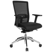 DREHSTUHL  in Netzbespannung, Flachgewebe Schwarz  - Schwarz/Alufarben, MODERN, Kunststoff/Textil (57/113/52cm) - MID.YOU