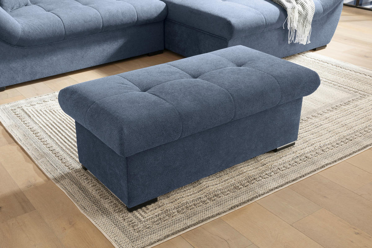 HOCKERBANK 108/42/54 cm Flachgewebe Anthrazit Kunststoff  - Anthrazit/Schwarz, Design, Kunststoff/Textil (108/42/54cm) - Xora
