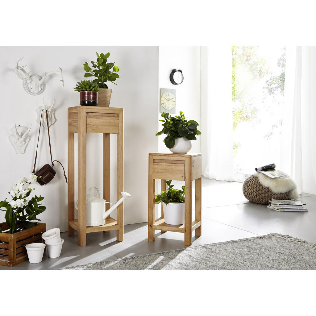 Thumbnail - Livetastic Blumensäule, Buche, Holz, Kernbuche, vollmassiv, 30x90x30 cm, Wohnzimmer, Wohnzimmertische, Blumenständer