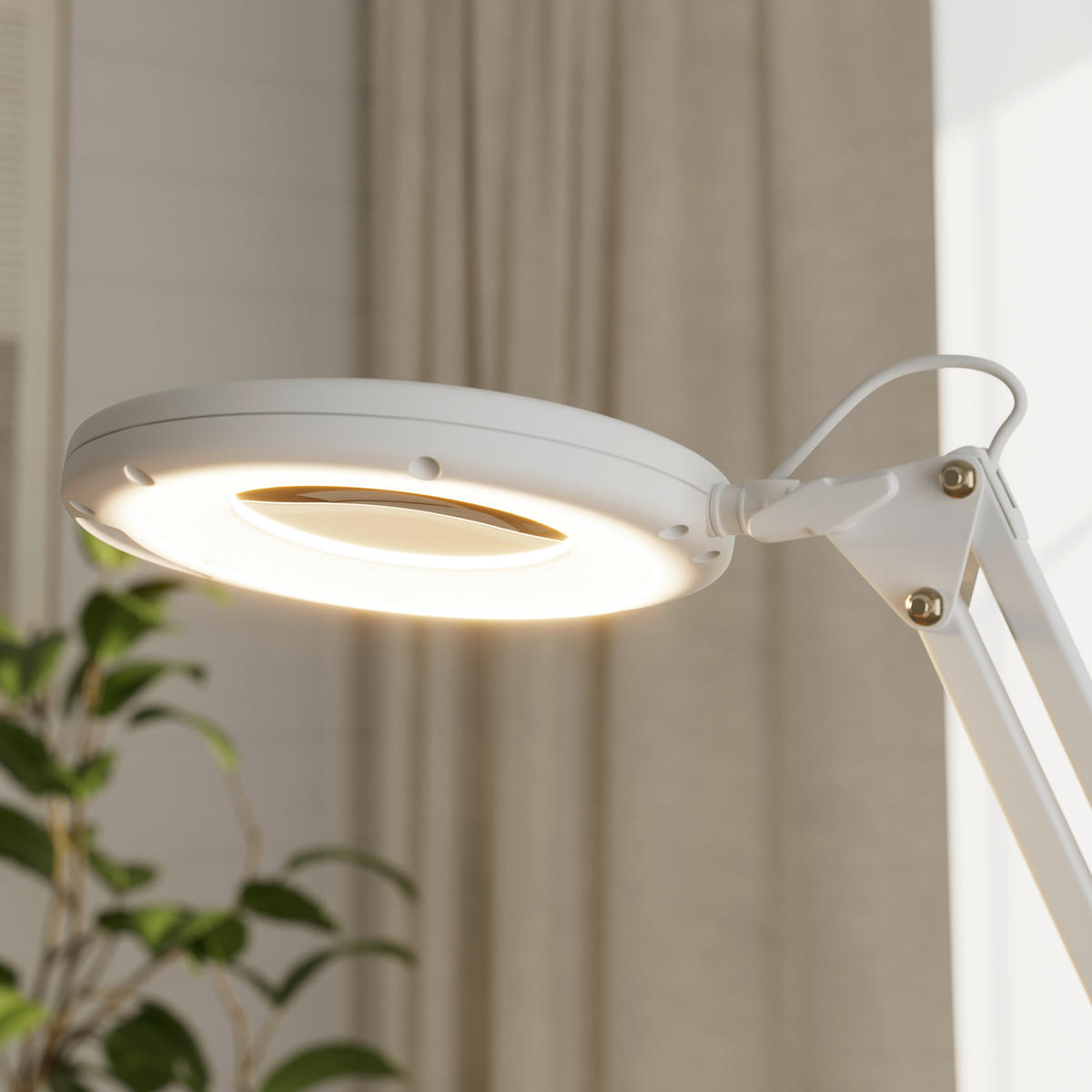 Lampă De Birou 60/15,8/33 cm    - alb, Basics, plastic/metal (60/15,8/33cm) - Novel