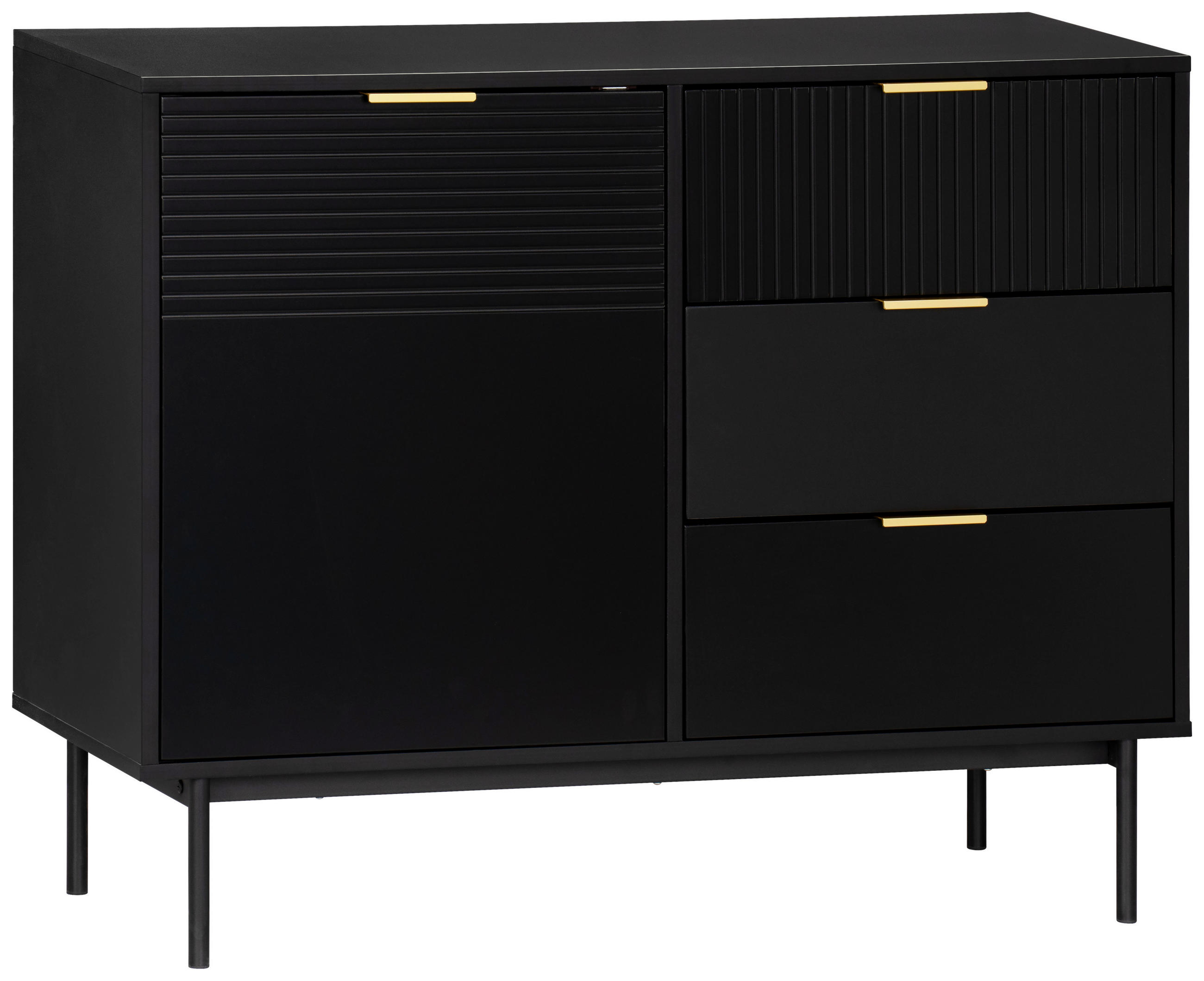 SIDEBOARD Dodoma  in 100/80/40 cm  - Goldfarben/Schwarz, Design, Holzwerkstoff/Metall (100/80/40cm) - Livetastic