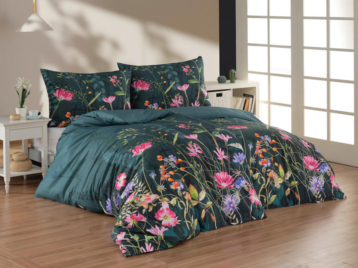 POSTEĽNÁ BIELIZEŇ, renforcé, smaragdovozelená, 140/200 cm - smaragdovozelená, Basics, textil (140/200cm) - Matejovsky