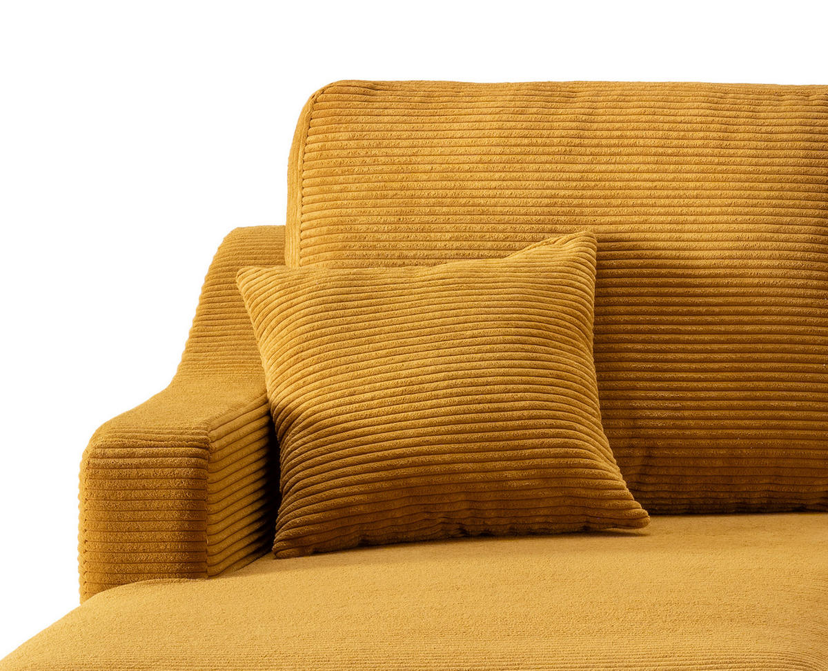 ECKSOFA in Cord Goldfarben  - Goldfarben/Naturfarben, Design, Holz/Textil (150/228cm) - P & B