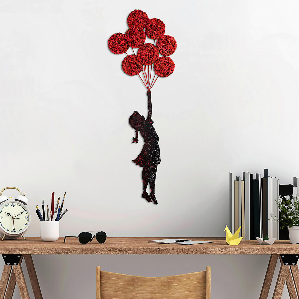 METALLBILD  - Rot/Schwarz, Basics, Metall (100/34cm)