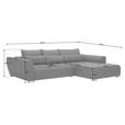 ECKSOFA in Webstoff Dunkelgrau  - Dunkelgrau/Silberfarben, MODERN, Kunststoff/Textil (304/218cm) - Carryhome