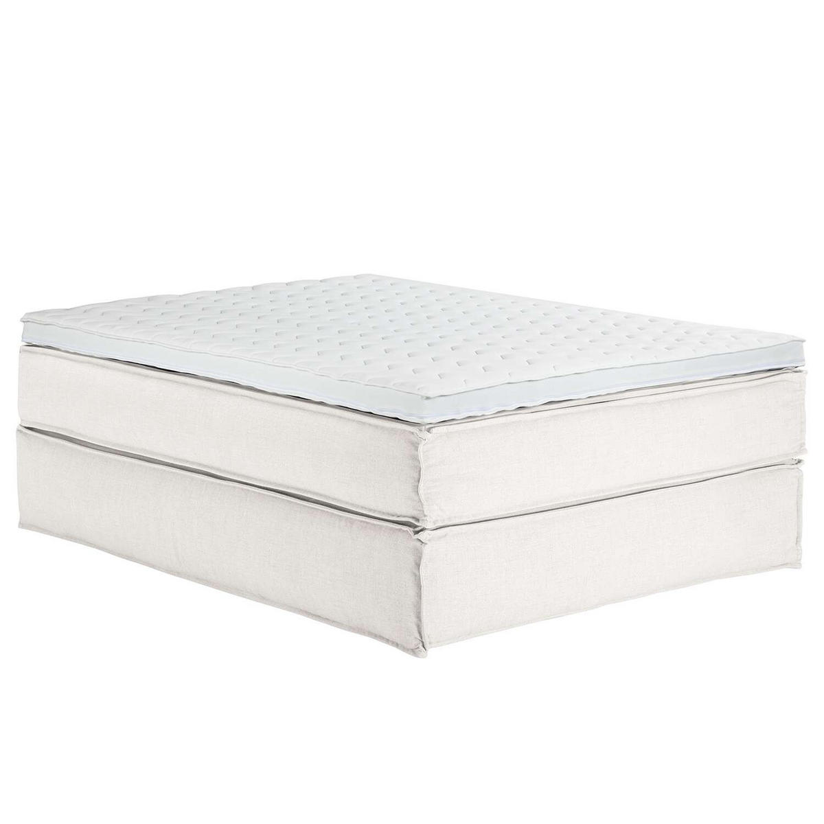 BOXSPRINGBETT 140/200 cm  in Creme  - Creme/Schwarz, Design, Textil (140/200cm) - home24