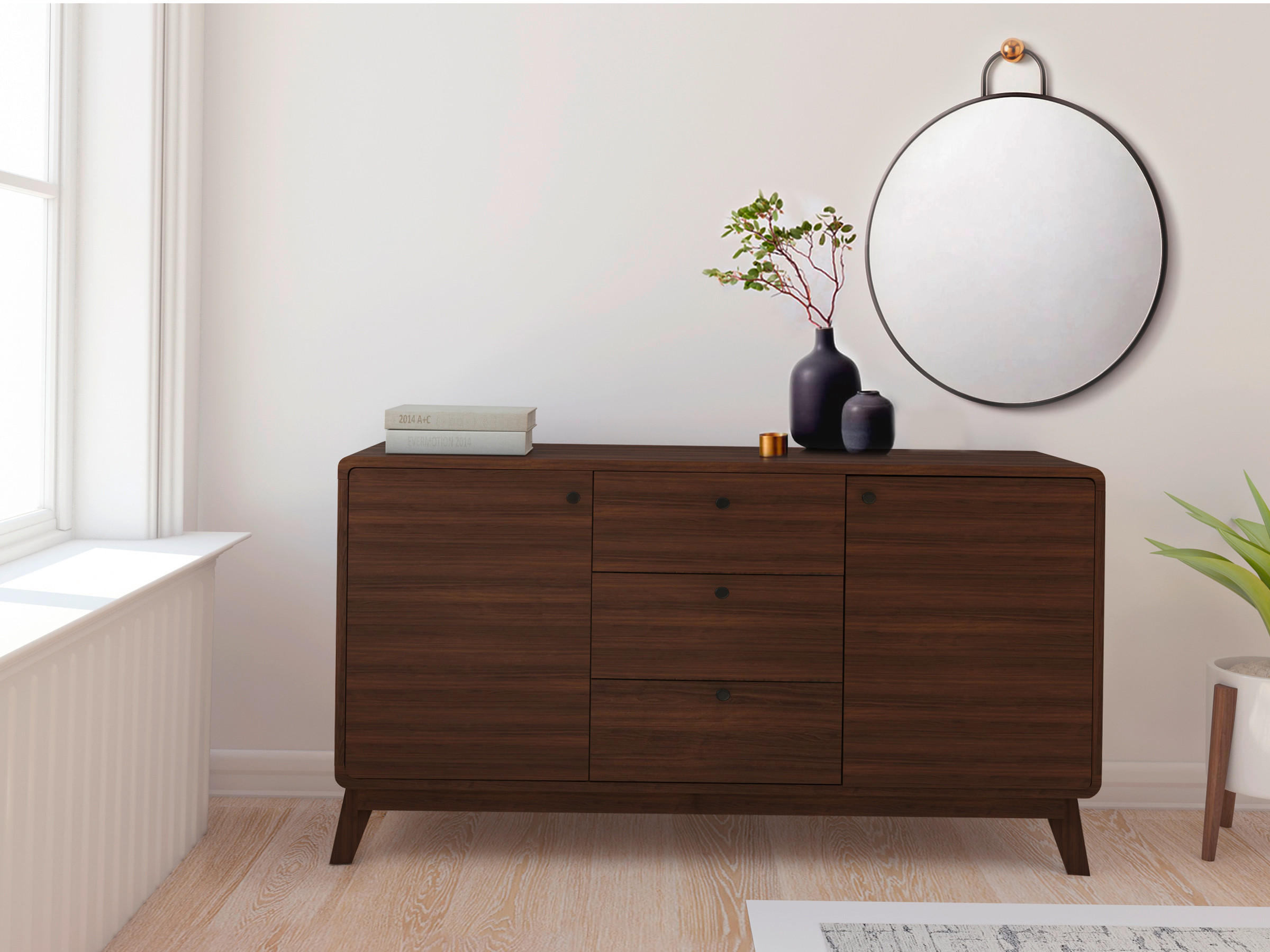 SIDEBOARD Cassie  in 140/75/39 cm  - Walnussfarben, Design, Holz/Holzwerkstoff (140/75/39cm) - MID.YOU