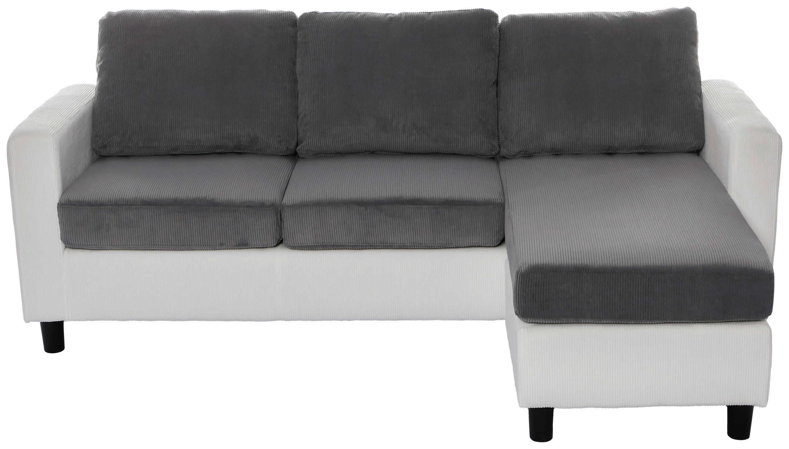 Thumbnail - P & B Ecksofa, Dunkelgrau, Textil, 3-Sitzer, Füllung: Polyester, L-Form, einmalig seitenverkehrt montierbar, 198x135 cm,...