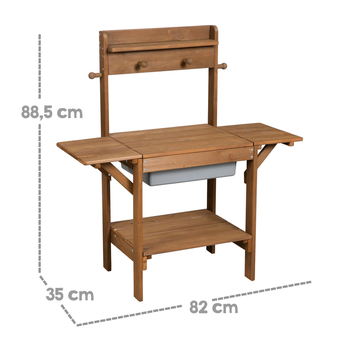 MATSCHKÜCHE - Teakfarben, Basics, Holz/Kunststoff (82/88,5/35cm) - Roba