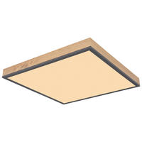LED-DECKENLEUCHTE 45/45/6.5 cm  - Opal/Graphitfarben, Basics, Kunststoff/Metall (45/45/6.5cm) - Globo
