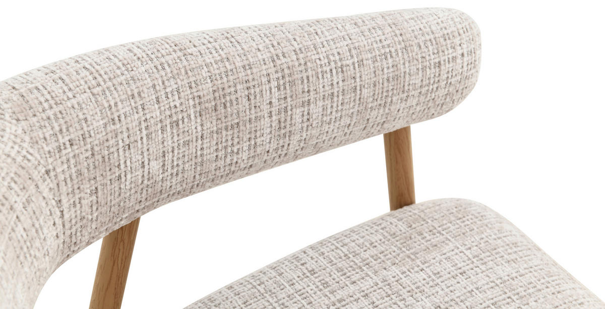 ARMLEHNSTUHL   Chenille  Eichefarben, Beige  - Eichefarben/Beige, MODERN, Holz/Textil (56cm) - Livetastic