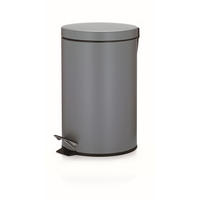 TRETEIMER 12 l  Metall  - Hellgrau/Schwarz, Basics, Kunststoff/Metall (25/39cm) - Kela