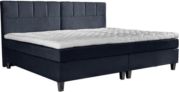 BOXSPRINGBETT 200/200 cm in Dunkelblau - Dunkelgrau/Dunkelblau, Trend, Holz/Textil (200/200cm) - Esposa