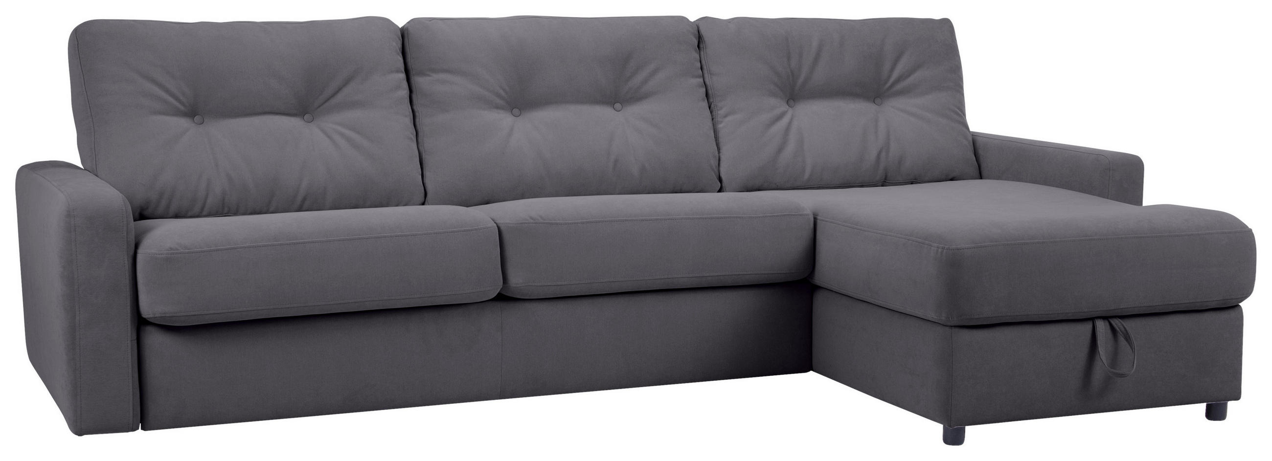 ECKSOFA Dunkelgrau Webstoff  - Dunkelgrau/Schwarz, KONVENTIONELL, Kunststoff/Textil (270/160cm) - Carryhome