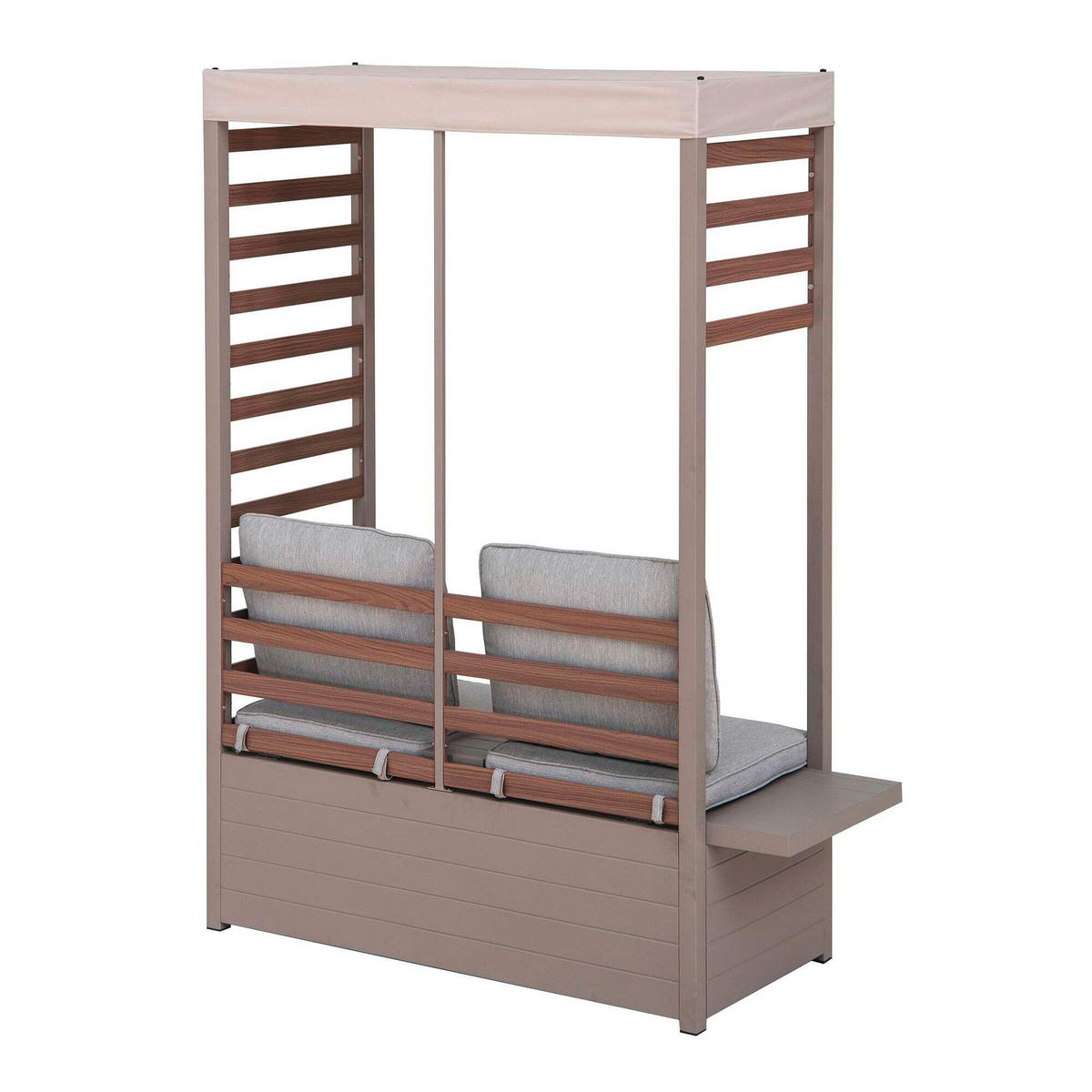 LOUNGEGARNITUR   146/191/56,5 cm Stahl  - Beige/Grau, Basics, Textil/Metall (146/191/56,5cm) - Modante