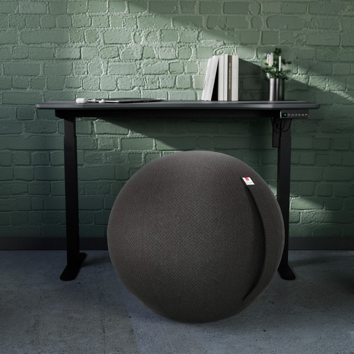 SITZBALL Plüsch Anthrazit  - Anthrazit, Design, Textil (60/60/60cm) - Stylife