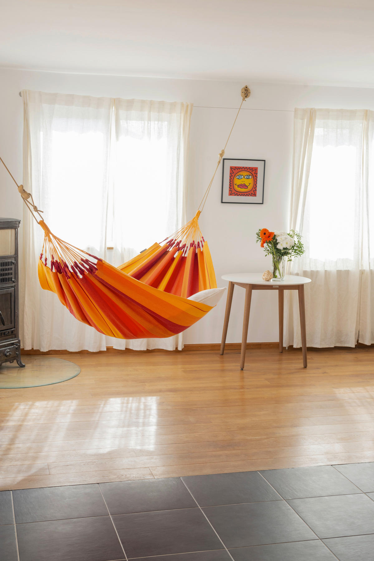 HÄNGEMATTE single org. cotton  - Gelb/Rot, KONVENTIONELL, Textil (140/300cm) - La Siesta