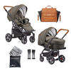 KINDERWAGENSET F4 Air+  - Cognac/Schwarz, Basics, Textil/Metall (57/129/100cm) - Gesslein