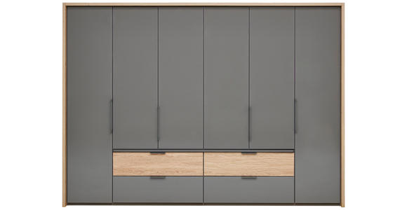 DREHTÜRENSCHRANK in Graubraun - Graubraun, KONVENTIONELL, Glas/Holzwerkstoff (300/216/58cm) - Dieter Knoll