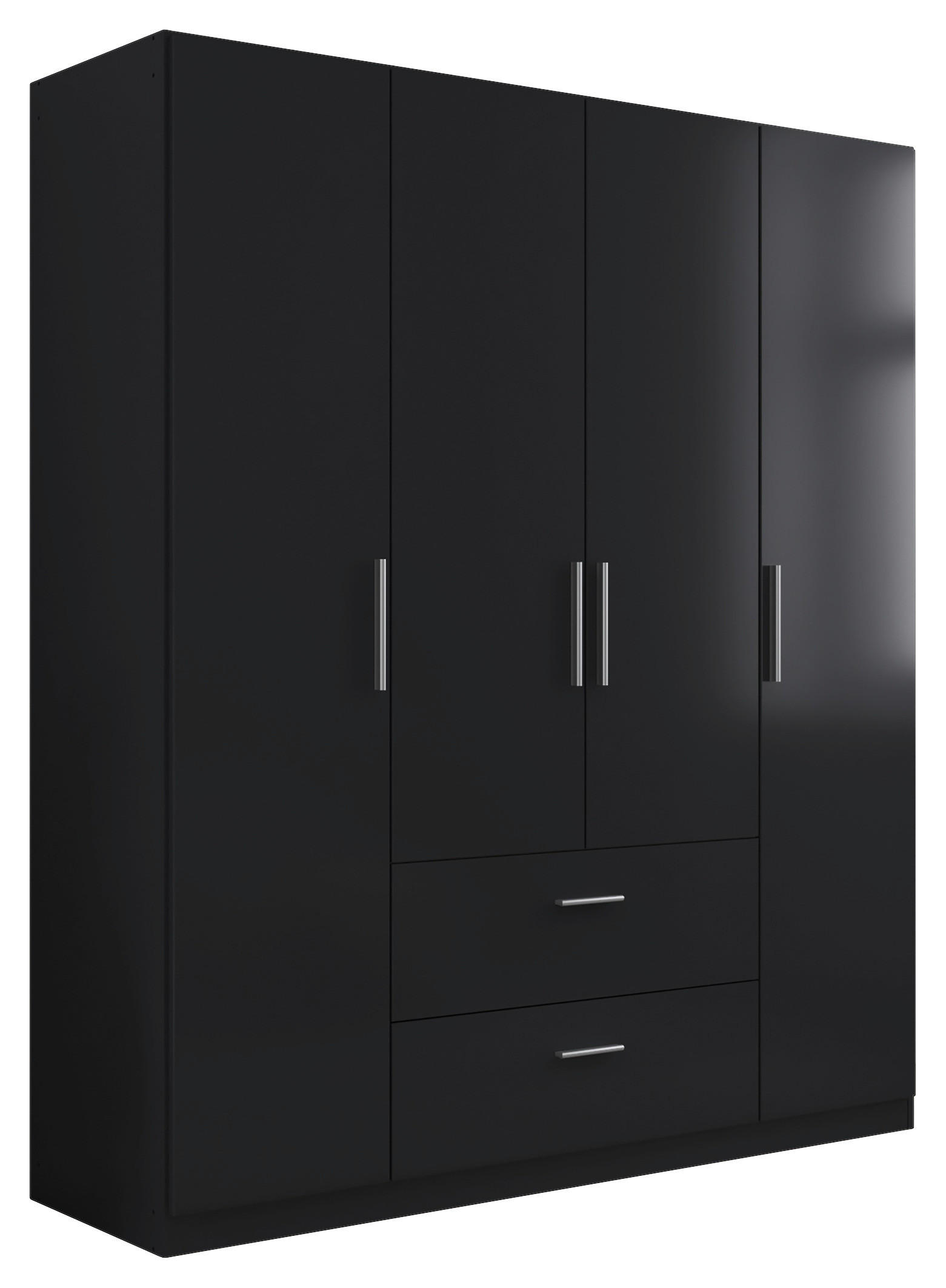 DREHTÜRENSCHRANK 181/210/54 cm 4-türig Dunkelgrau  - Dunkelgrau/Alufarben, KONVENTIONELL, Holzwerkstoff/Kunststoff (181/210/54cm) - home24