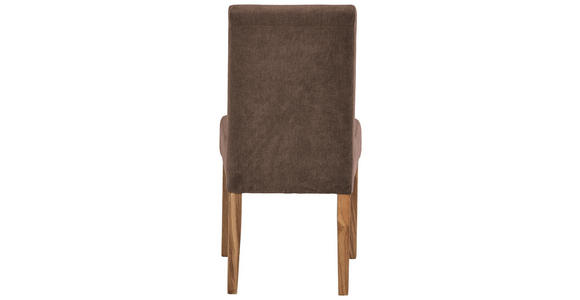 STUHL Webstoff Braun, Eichefarben Eiche massiv  - Eichefarben/Braun, KONVENTIONELL, Holz/Textil (47,5/91,5/63cm) - Cantus