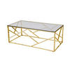 COUCHTISCH in Glas, Metall 120/60/45 cm  - Goldfarben/Grau, Design, Glas/Metall (120/60/45cm) - Livetastic