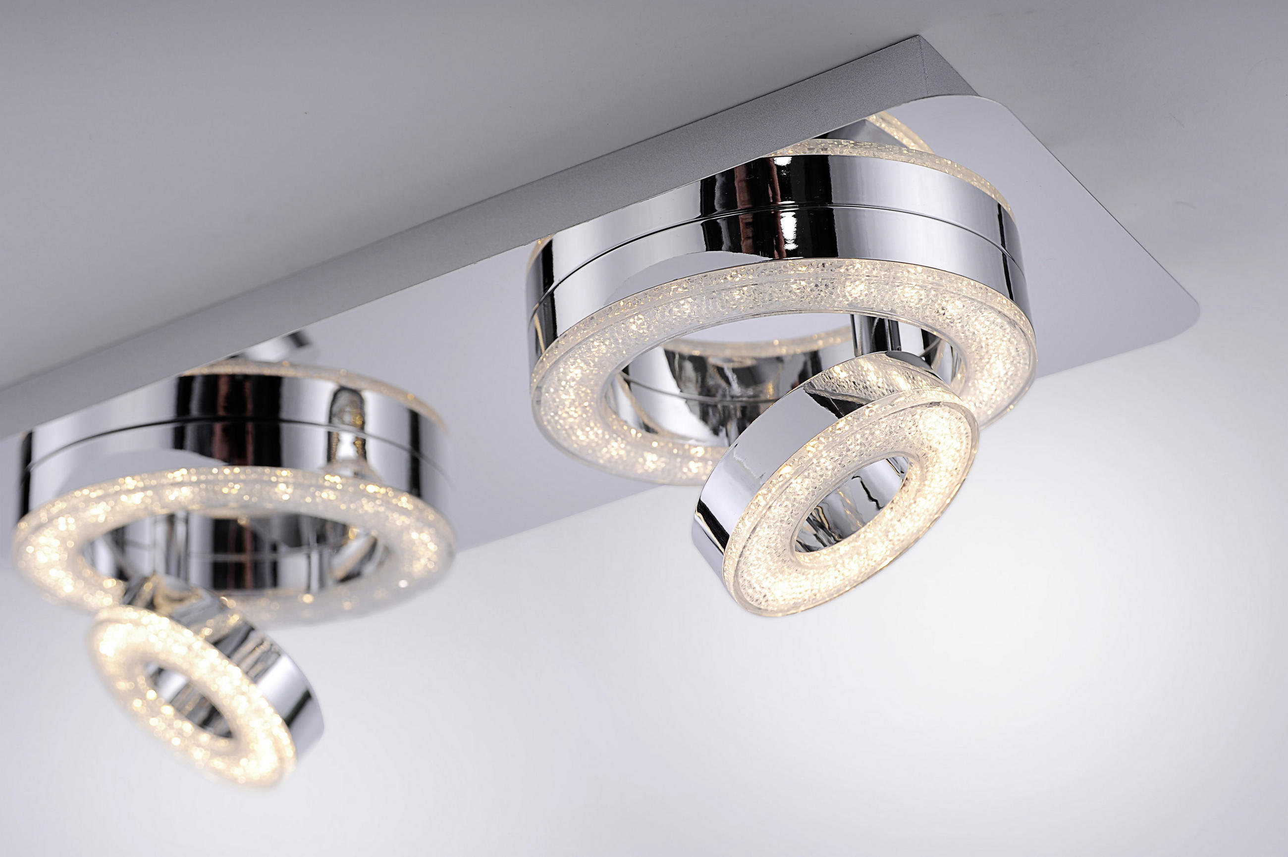 LED-DECKENLEUCHTE 40/17/13 cm   - Chromfarben, Design, Metall (40/17/13cm) - Novel