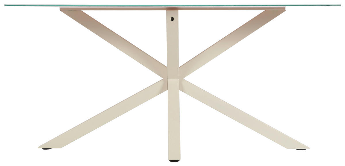 ESSTISCH 160/90/75,5 cm  Metall, Glas rechteckig Kaschmir  - Kaschmir, MODERN, Glas/Metall (160/90/75,5cm) - P & B