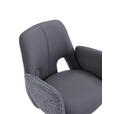 ARMLEHNSTUHL  Sitzfläche 360° drehbar, automatische Rückholfunktion Leinenoptik Echtleder  - Anthrazit/Schwarz, Design, Leder/Textil (60/85/62cm) - Dieter Knoll