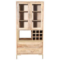 VITRINE  in massiv Mangoholz   - Natur, Glas/Holz (90/192/40cm) - MID.YOU