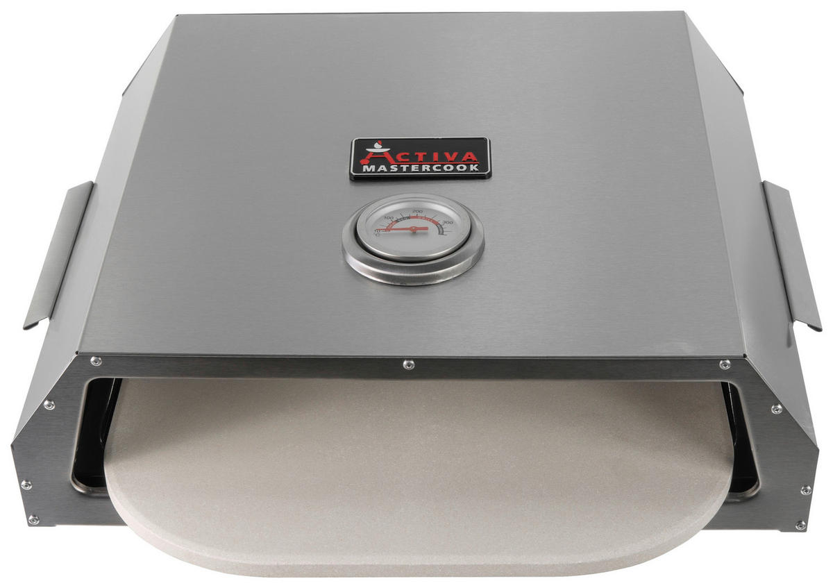 PIZZAOFEN UNIVERSELLE PIZZABOX 12599  - Silberfarben, KONVENTIONELL, Metall (45/36/13cm) - Ambia Garden