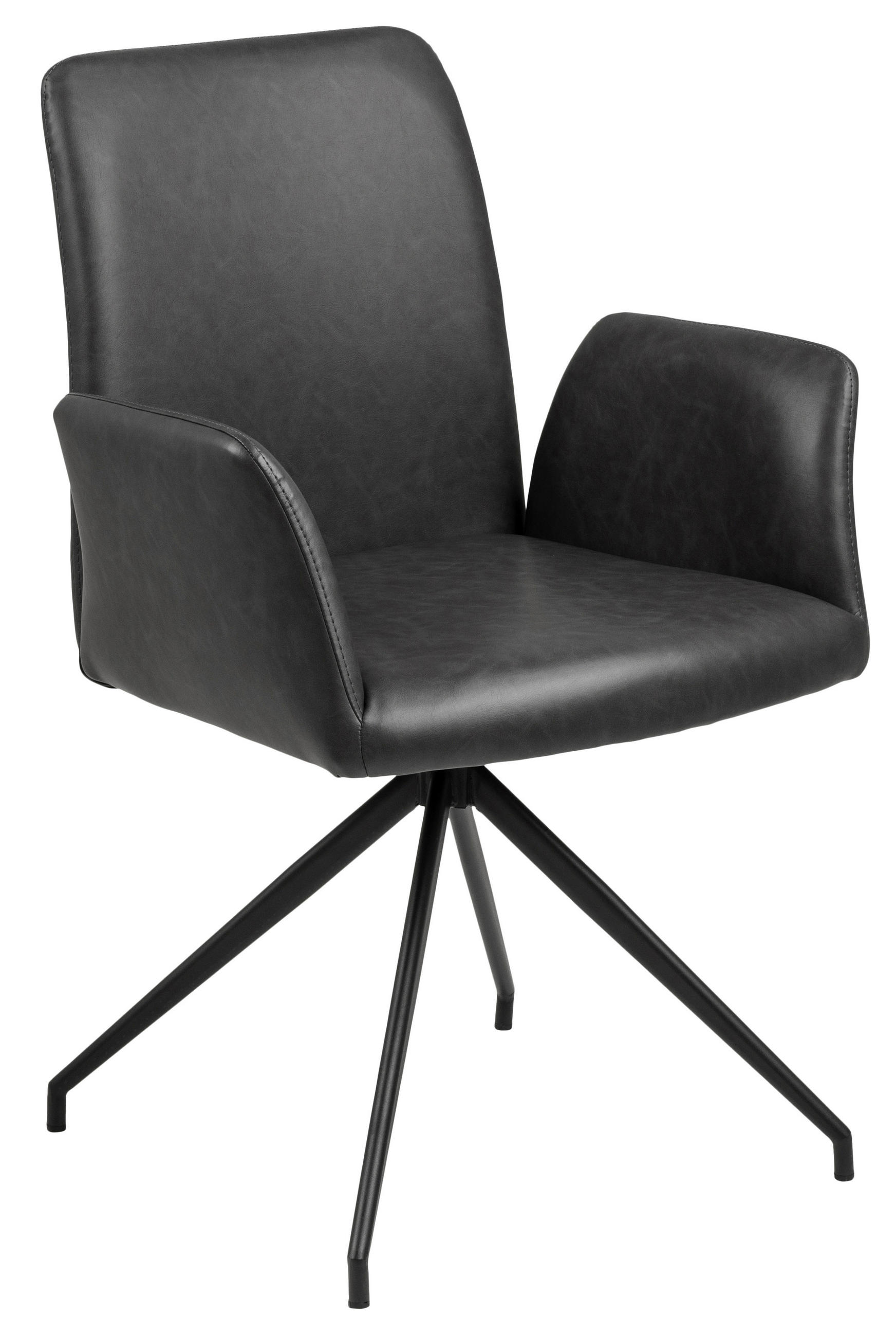 ŽIDLE S PODRUČKAMI, vzhled kůže, černá - černá, Design, kov/textil (59/88/59cm) - Carryhome
