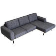 ECKSOFA in Struktur Graphitfarben  - Schwarz/Graphitfarben, Design, Textil/Metall (262/157cm) - Novel